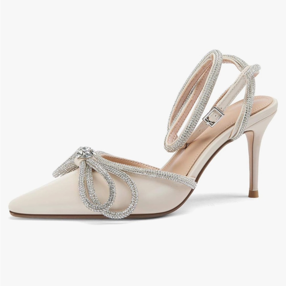 Rhinestone Bow Heels